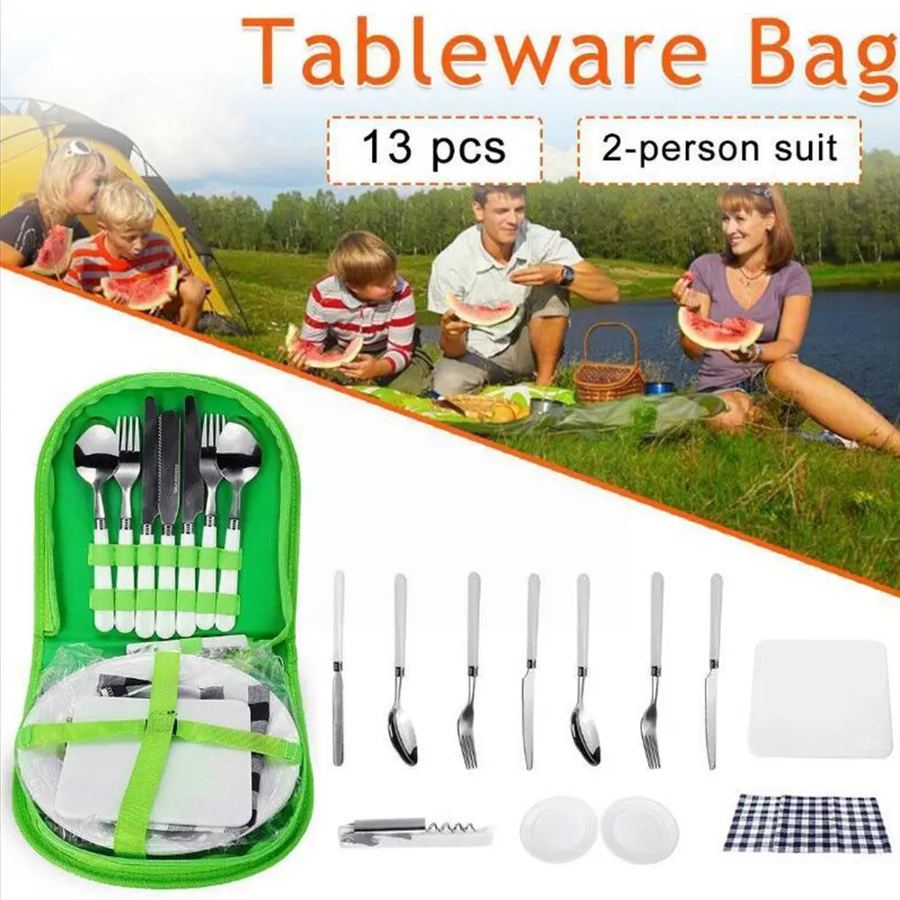 

Folding Camping Tableware Bag Portable Outdoor Beach Kitchenware Pad Set Bag Picnic Dinnerware Tableware Camping Storage Ma D8j4