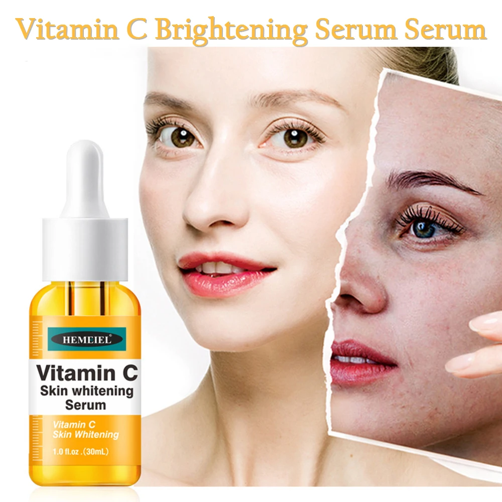 

High Quality Skin Nourishing Serum Vitamin C Brightening Serum Freckle Whitening Essence Remove Dark Spot Fine Lines Shrink Pore