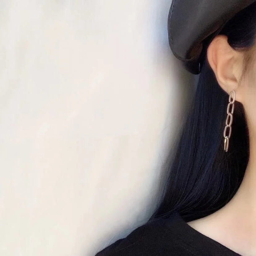 

Cool Hip Hop Women Hanging Earring Five Oval Stud Earring Punk Dangle Earring Brinco Women Gold Silver Party Jewelry