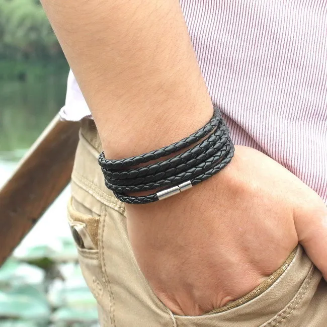 

2023 Accessories New Men's and Women's Leather Bracelet Multi-layer Leather Rope Weaving Creative Leather Bracelet