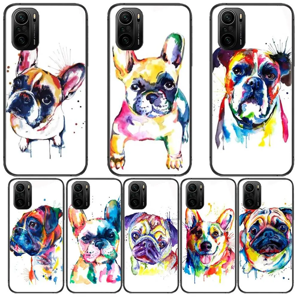 

French Bulldog Dog Pug Phone Case For xiaomi redmi POCO F1 F2 F3 X3 Pro M3 9C 10T Lite NFC Black Cover Silicone Back Prett mi 10