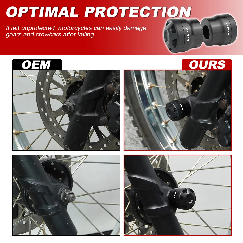 Передняя ось мотоцикла вилка колесо слайдеры для YAMAHA XMAX 125 2018-2024 400 2018-2020 NMAX 2017-2023