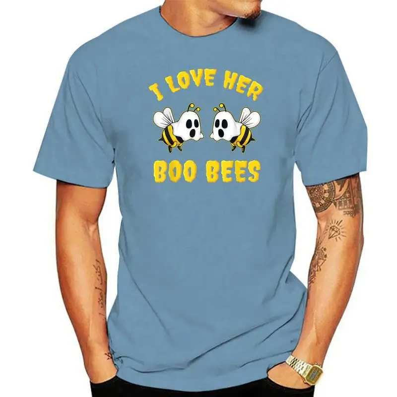 

Halloween I Love Her Boo Bees Funny T-Shirt Camisas Men 3D PrintedCrazy Tops Shirts Fashionable Cotton Men's T Shirt