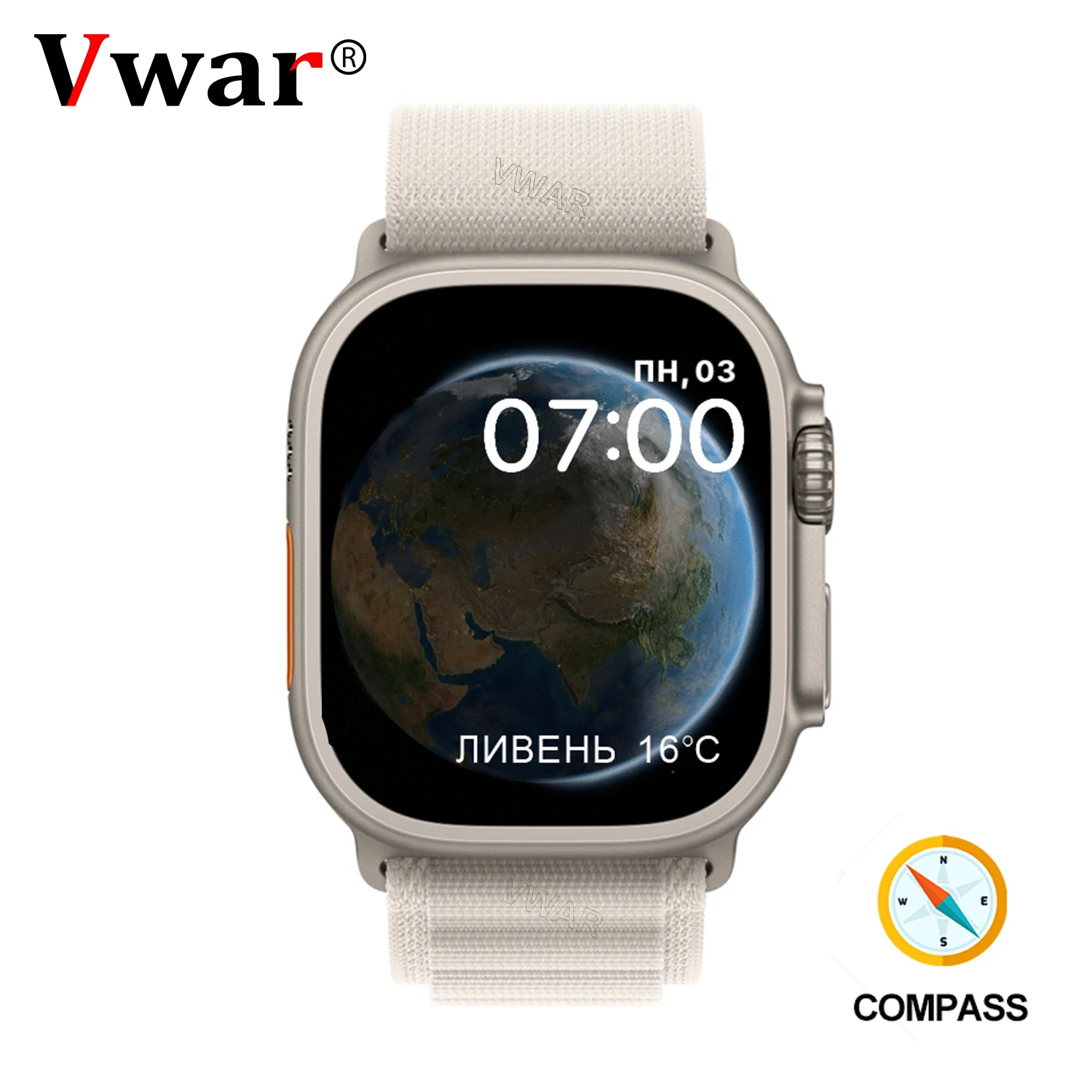 

VWAR IWO Watch Ultra 3 Smartwatch Compass 49mm Titanium Allow Case Men Smart Watch IP68 Waterproof for Samsung Android iPhone 2