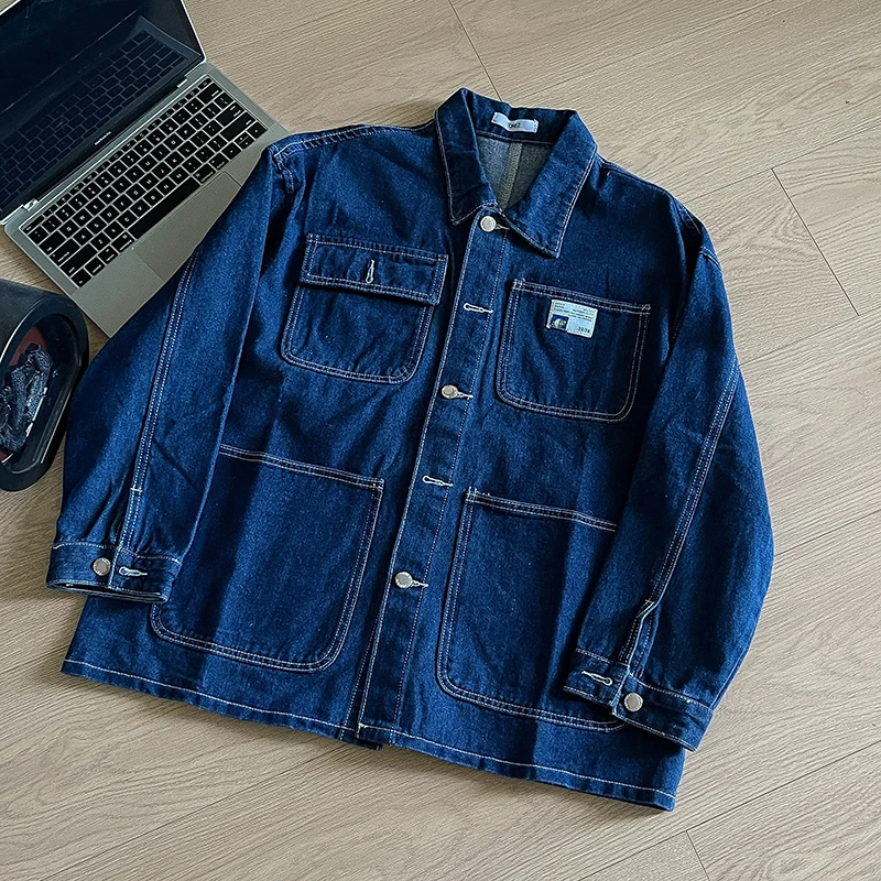 Женская повседневная джинсовая рубашка однотонная однобортная мягкая с