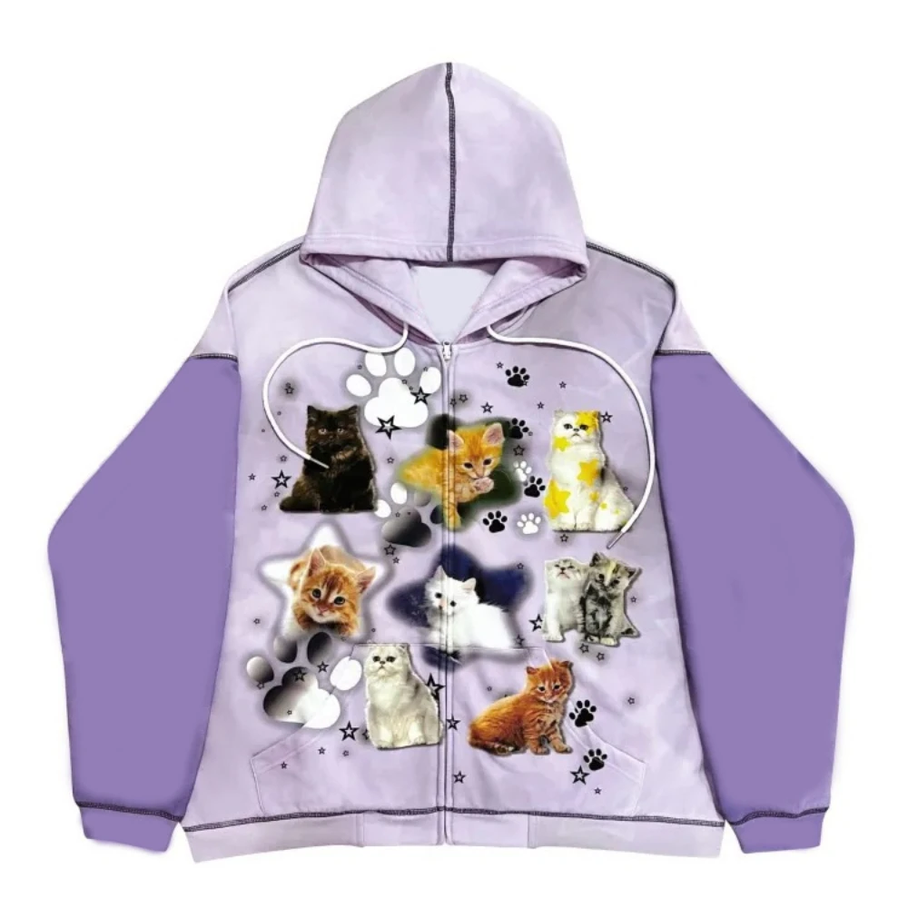 Y2k пуловер с длинными рукавами толстовка большого размера темная рисунком в