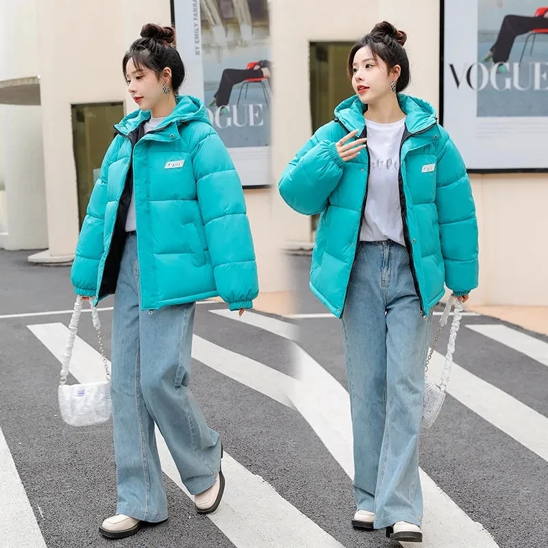 2022 New Women Loose Jacket Winter Thick Warm Hooded Cotton Padded Coats Parka Female Korean Loose Puffer Parkas Ladies Outwear