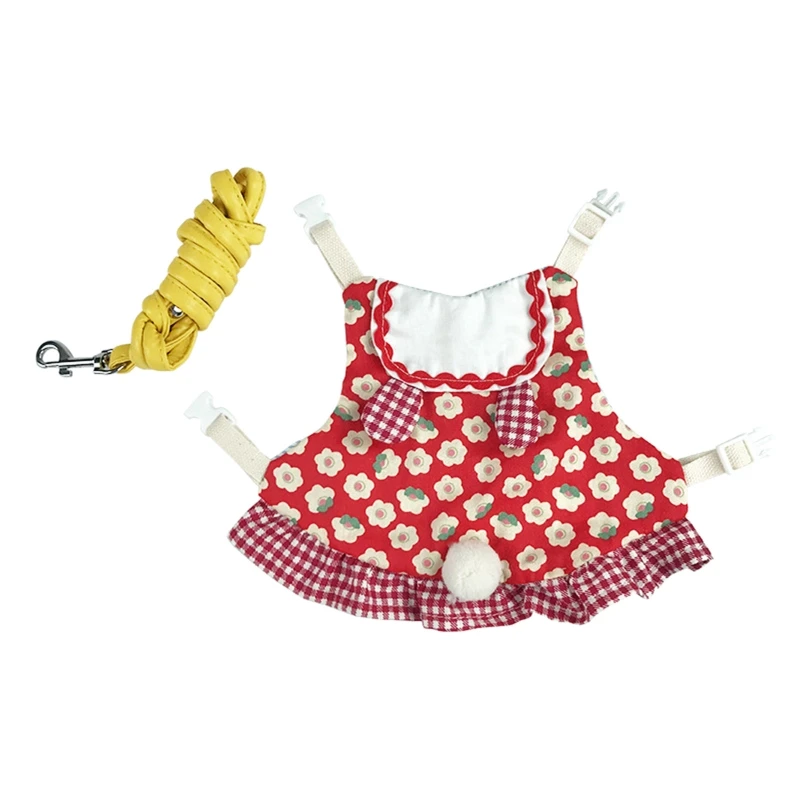 

Платье-жилет и поводок для домашних животных, дышащая шлейка для маленьких животных, с защитой от ударов, регулируется, для маленького хомяк...