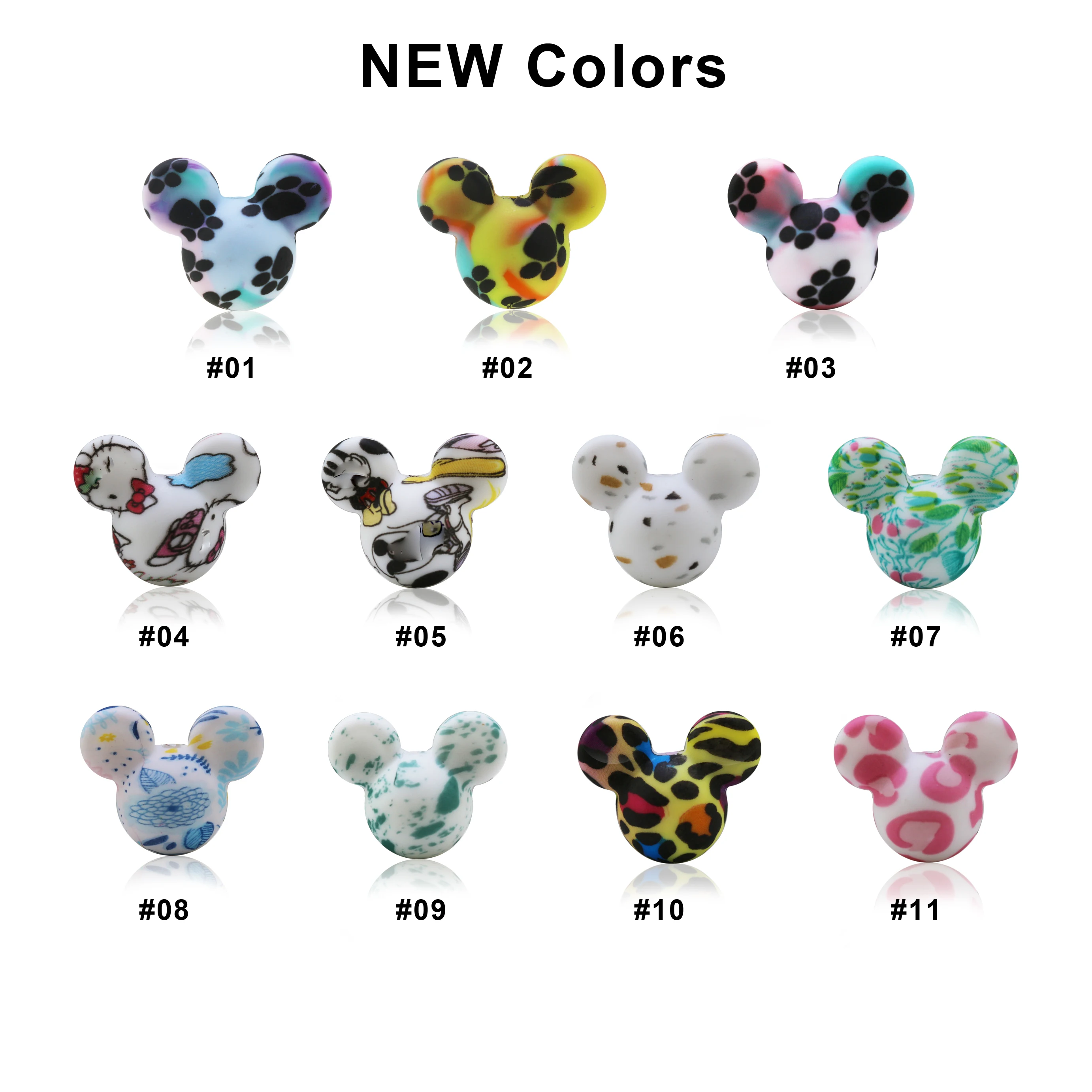 10 шт. силиконовые бусины с рисунком леопарда