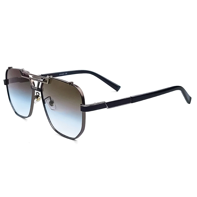 HBK многоугольные солнцезащитные очки с металлической оправой квадратные плоские