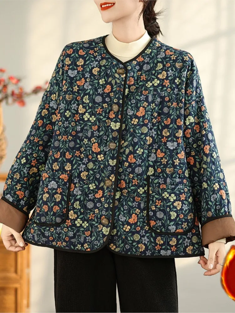 Стеганое хлопковое зимнее пальто большого размера женские модные куртки с