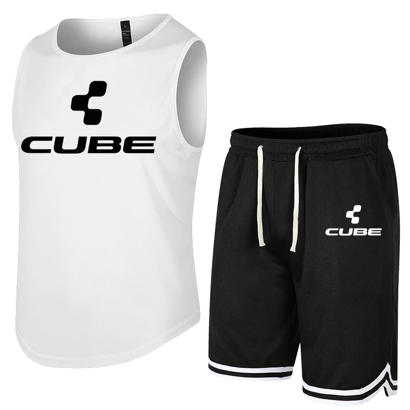

2023 футболки, топы, летняя блузка в виде Куба, майка для мышц + летние мужские спортивные шорты для бега