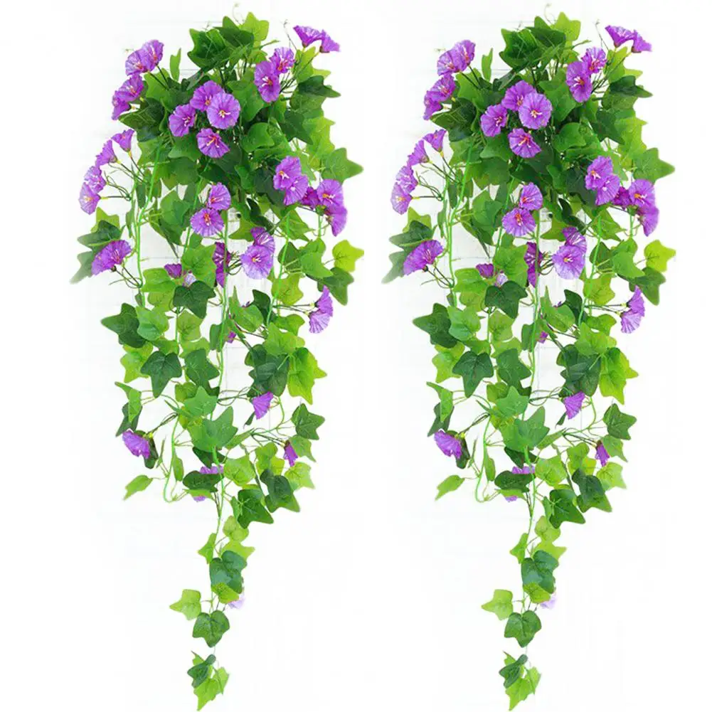 

2Pcs Simulated Morning Glory Hanging Artificial Flowers Outdoor Wedding Garden wedding decoration