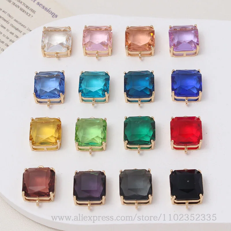 10 шт./упаковка двойные квадратные серьги-подвески 14 мм