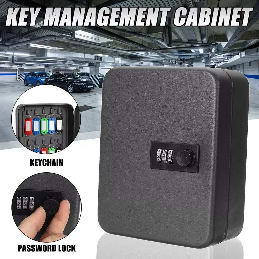 

Key Safe Box Organizer Car Lockable Resettable Code Office Combination Storage Cabinet Wall Mounted Metal Lock Password