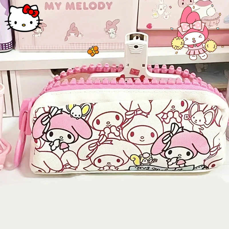 

Kawaii Sanrio My Melody Pencil Box Cute Cartoon Large Capacity School Pencil Bag Student School Supplies Stationery Storage Bag