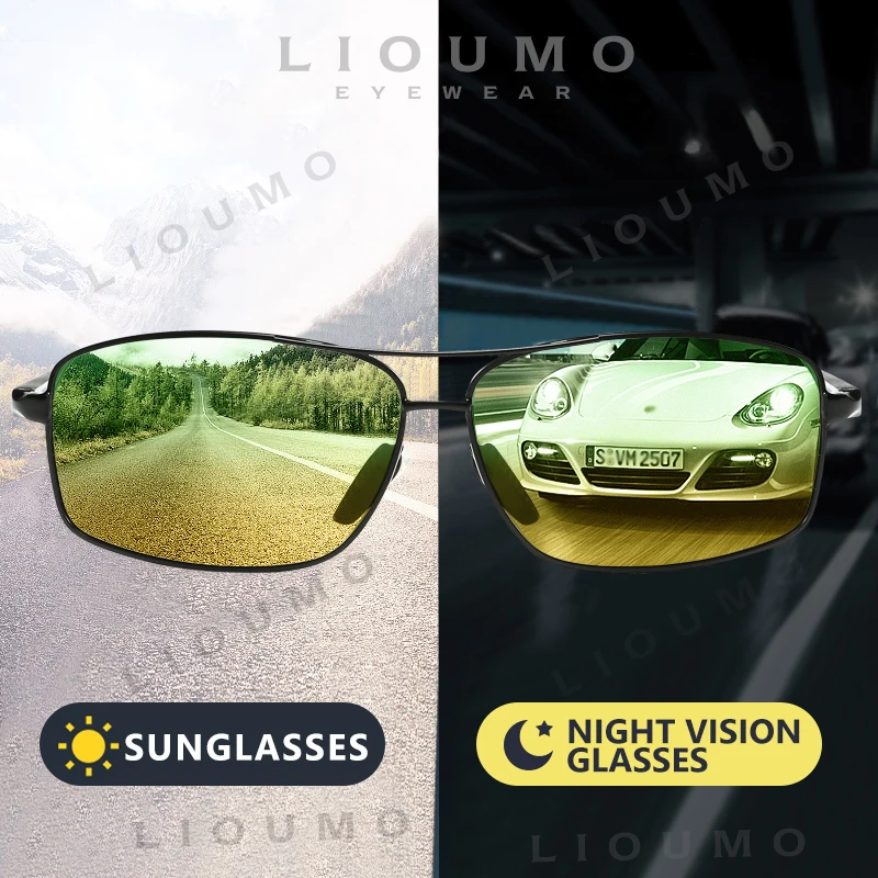 

LIOUMO 2023 Day Night Photochromic Polarized Sunglasses Men Chameleon Driving Glasses For Women Trendy Shades zonnebril heren