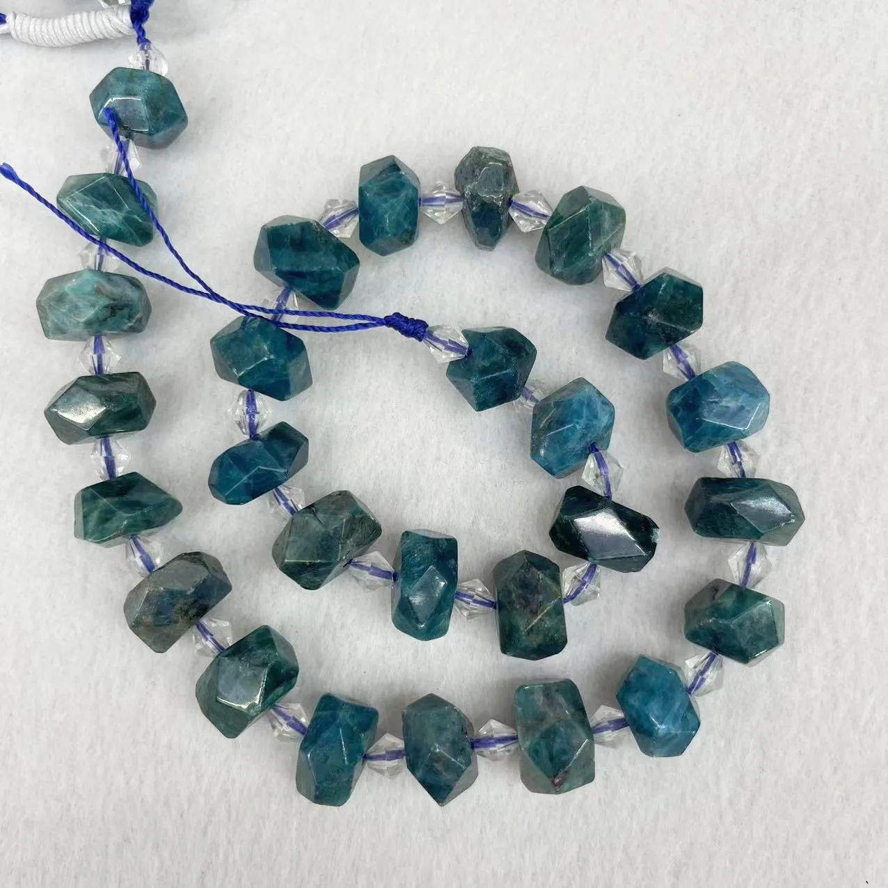 

Top Grade Irregular Pure Natural Blue Apatite Stone High Quality Auguste Gem Loose Spacing Beads DIY Necklace Bracelet