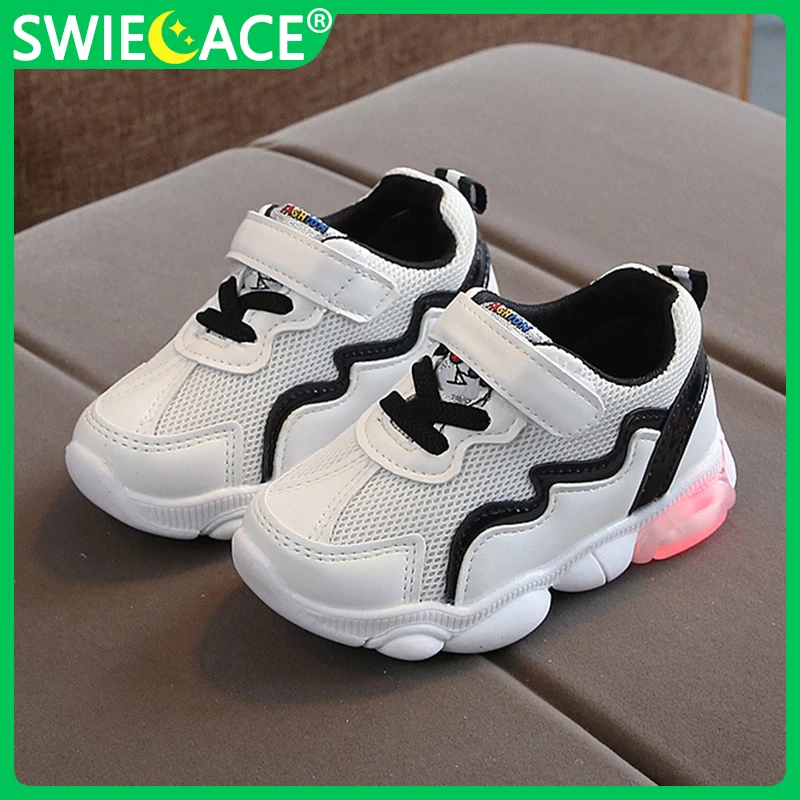 Детские кроссовки со светодиодной подсветкой дышащие повседневная обувь для