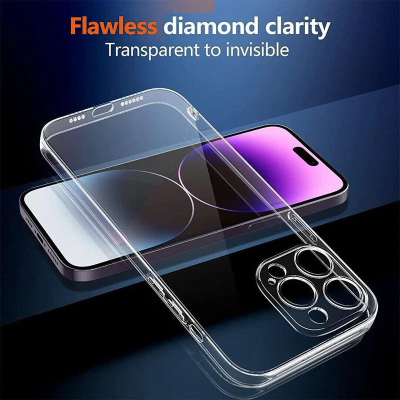 Прозрачный Силиконовый Мягкий Чехол Для iPhone 15/14/12/11/13 Pro Max 13 Mini X XS 8 7 14 Plus SE