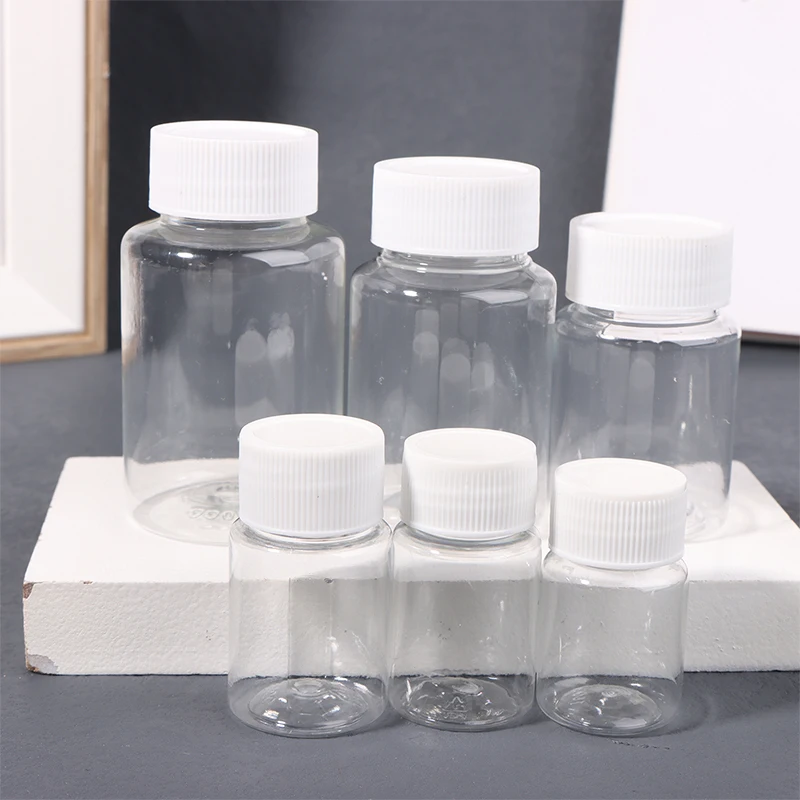 

10Pcs 15ml-100ml Refillable PET Transparent Plastic Empty Jar Bottle Travel Cosmetic Container Plastic Screw Lid Bottles