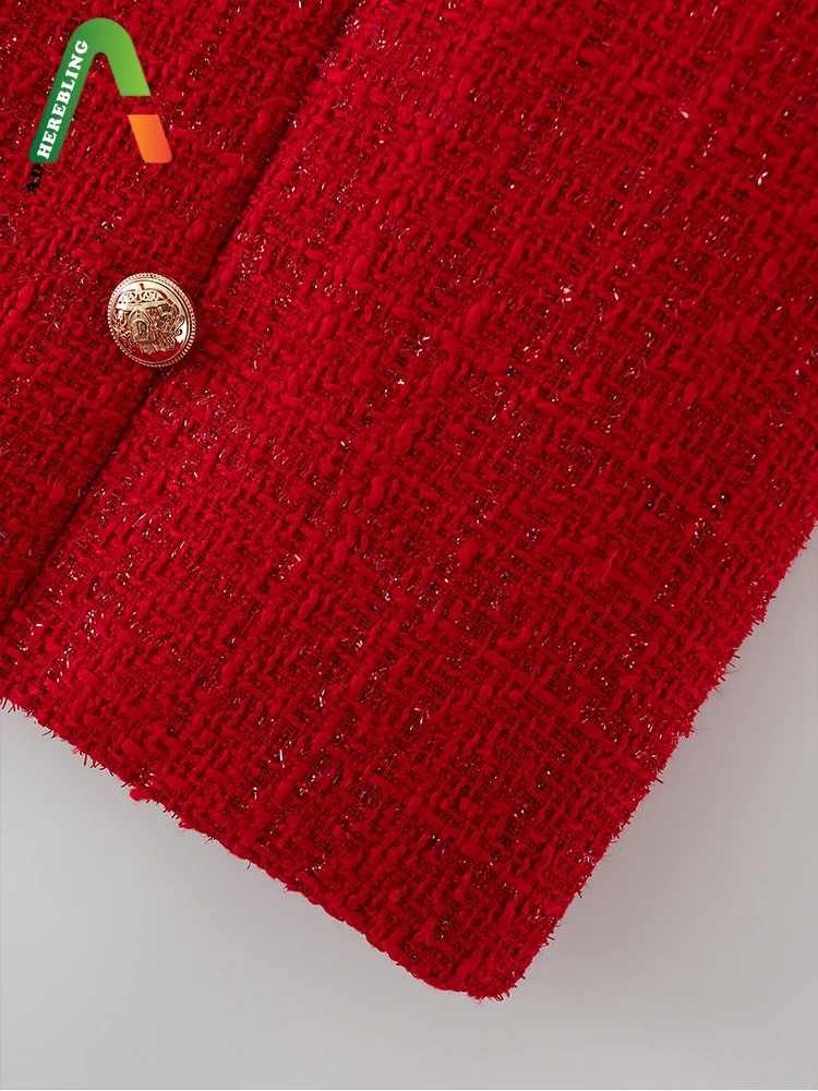 Женская Повседневная юбка-карандаш Adherebling красная твидовая шерстяная мини-юбка