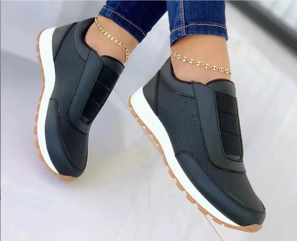 

New Summer Spring Shoes Non-slip Soft-soled Running Shoes comfortable Women's Vulcanized Shoes Big flat loafers with round toes