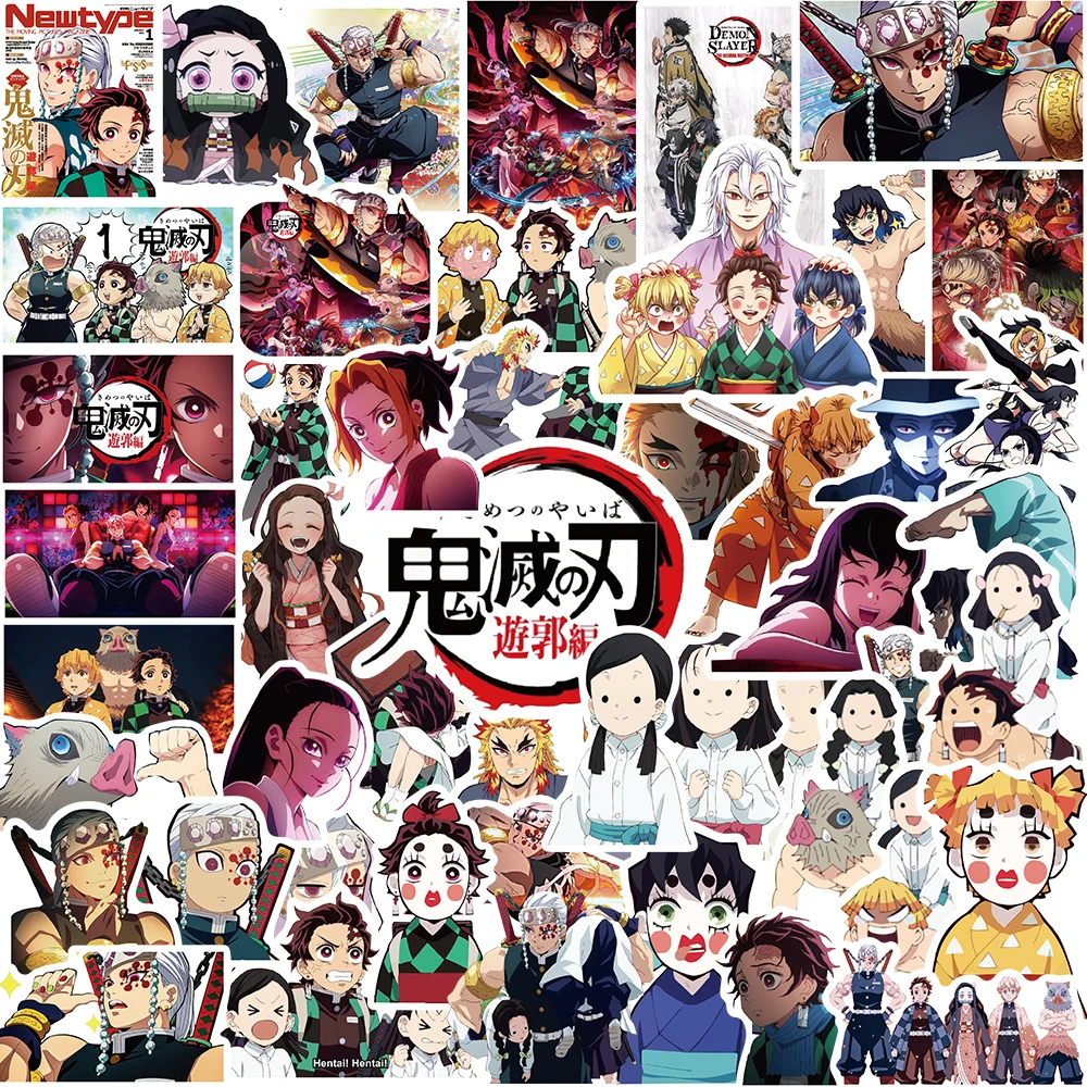 

10/25/50PCS Demon Slayer Kimetsu No Yaiba Sticker Anime Cartoon Picture Laptop Bedroom Suitcase Guitar Luggage Phone Stickers