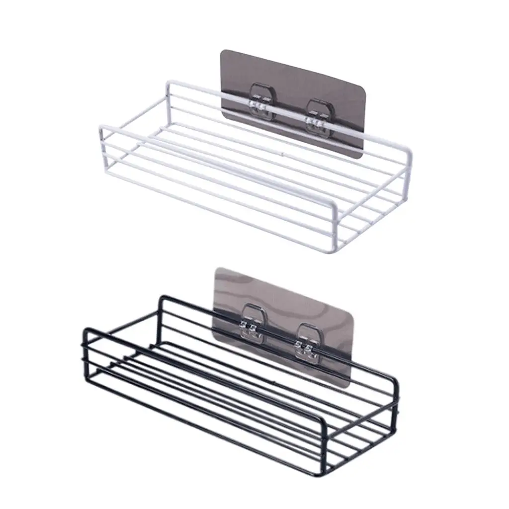 

Wall Mount Storage Rack Organizer Rust Proof Adhesive Seasoning Rack Bathroom Shower Caddy for Bathroom Hotel Toilet Decoration