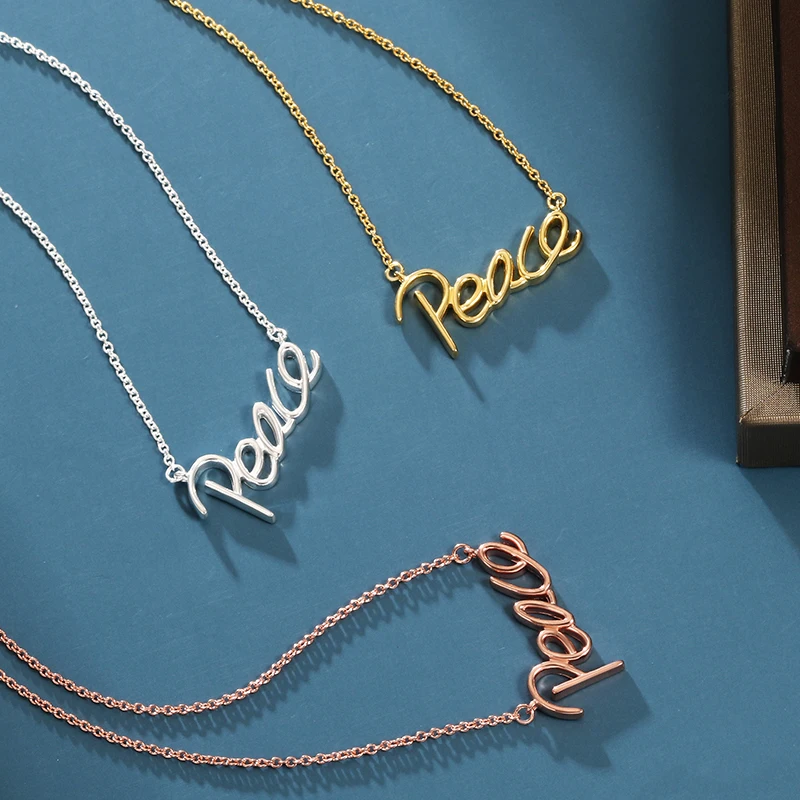 

S925 Sterling Silver Necklaces English Alphabet Pendant Necklace Jewelry Women's Light Luxury Design Holiday Gift