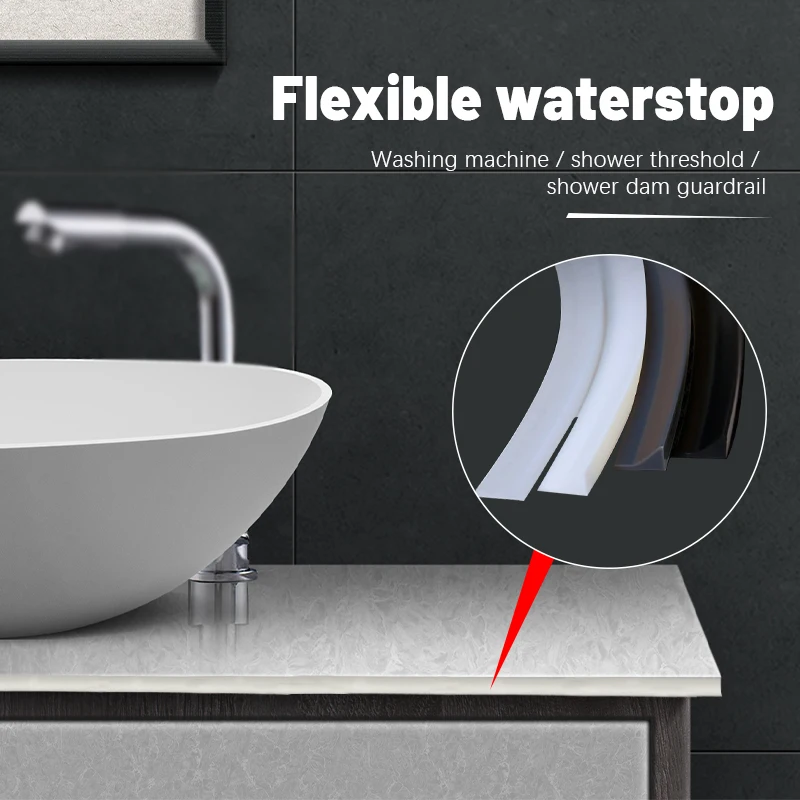 

Bathroom Water Stopper Water Retaining Strip Bendable Kitchen Door Washing Machine Shower Threshold Water Shower Dam Barrier