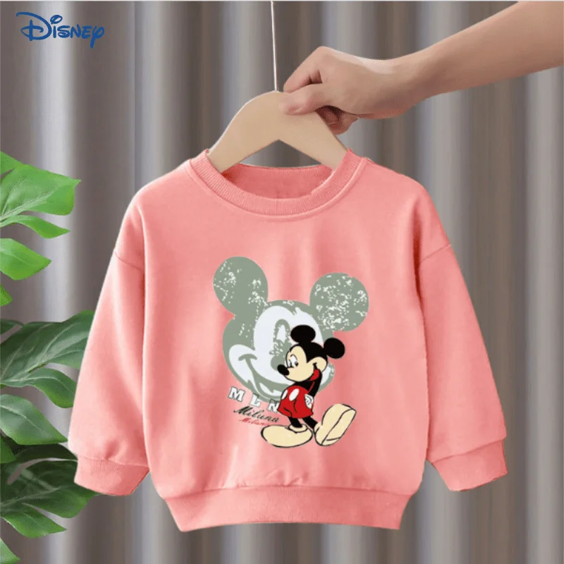 

Disney Mickey Baby Girl Boy Cotton Hoodie Spring Autumn Toddler Child Pullover Cartoon Long Sleeve Top Baby Clothes 18M-10Y