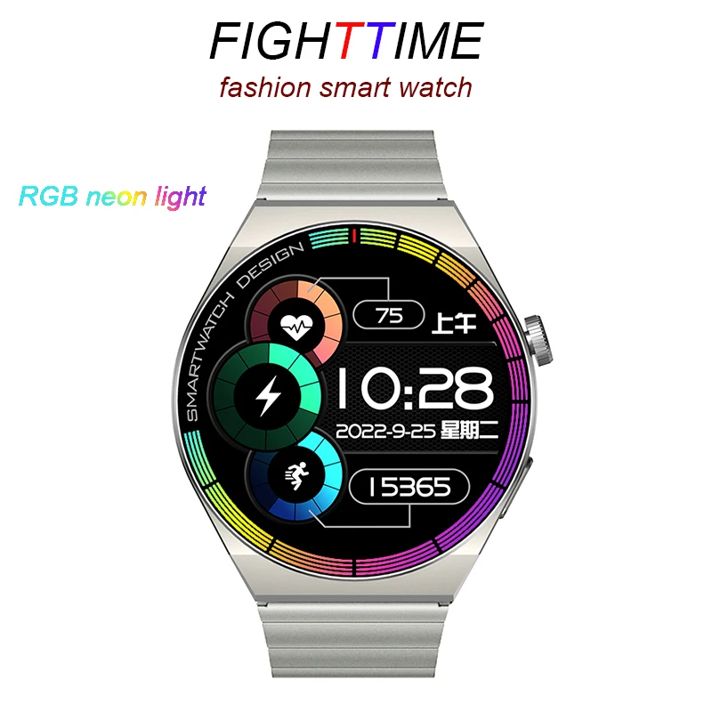 

FIGHTTIME Fashion Neon Light Smart Watch Men Sports Bluetooth Call IP68 Waterproof AI Voice Blood Oxygen Smart Watches For Women