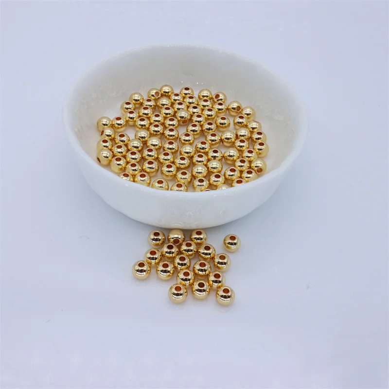 100pcs Transit Spacer Beads 2 2.5 3 4 5 6 8mm Gold Plated Loose Beads for Jewelry Bracelets Necklace Making DIY Accessories