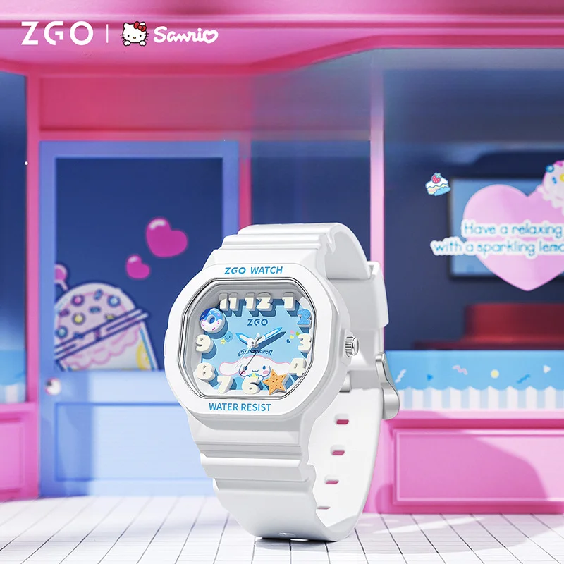 

Милые часы Sanrio Cinnamoroll My Melody, светящиеся часы, студенческие портативные спортивные водонепроницаемые цифровые часы, красивый подарок для девушек