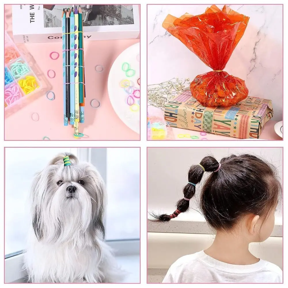 

28 Colors Rubber Band Hair Accessories Hair Clip 1700 Pcs Hair Ties Hair Tool Cutter Hair Band Kids