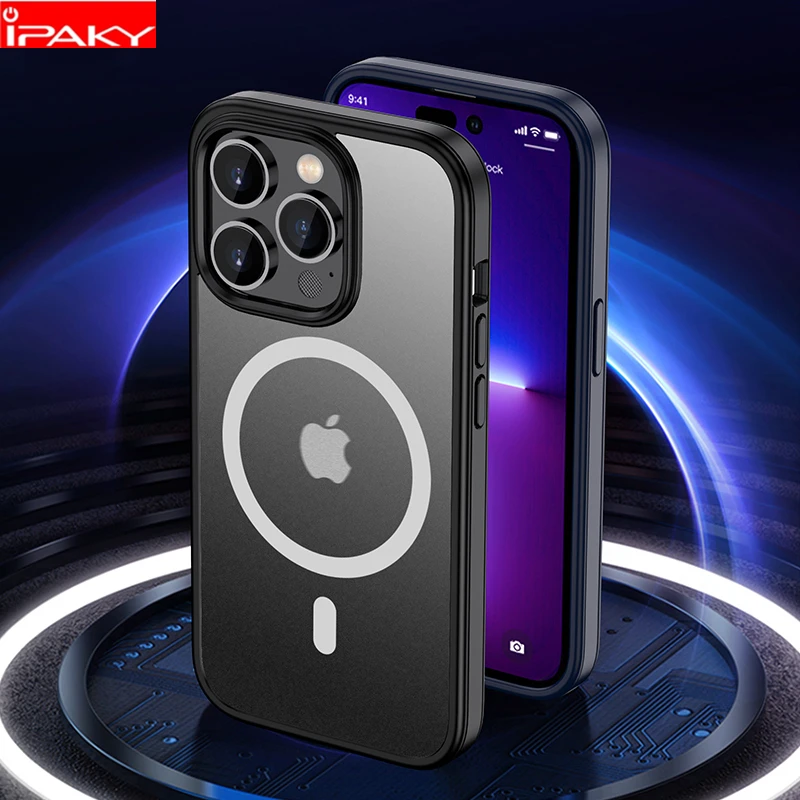 

IPAKY for iPhone 14 Magnetic Case 14 Pro 14 Plus Case Skin-friendly Frosted Matte Shockproof Cover for iPhone 14 Pro Max Case