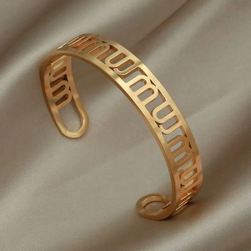 Классический браслет с буквами M из нержавеющей стали для женщин ажурные