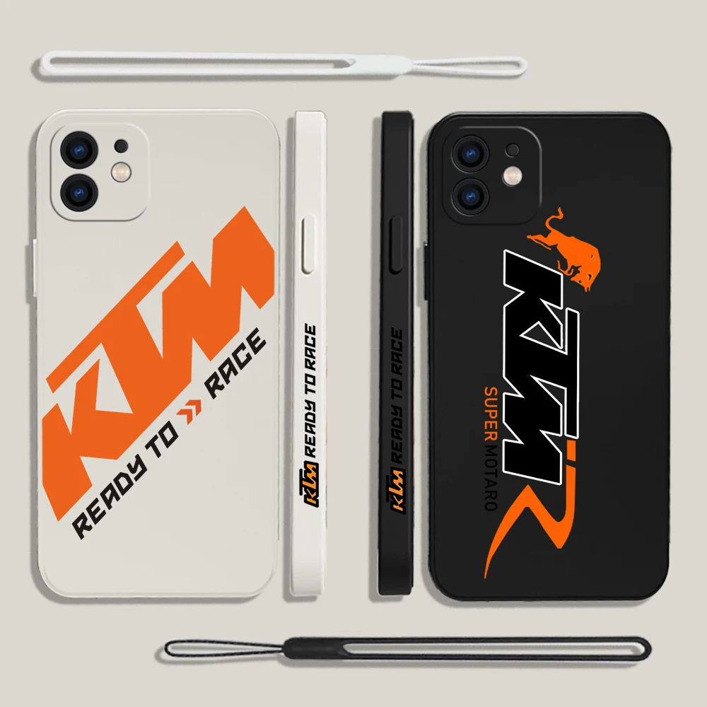 

Luxury Race Super Star Moto Cross-Ktm Phone Case For iPhone 14 13 12 11 Pro Mini X XR XS MAX Plus Silicone Cases with Hand Strap