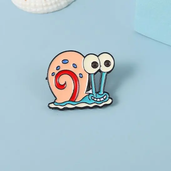 

Эмалированная брошь в виде мультяшной улитки на лацкан, булавка для сумки, шляпы, рубашки, одежды, значок, ювелирные изделия, подарки для женщин, девочек, детей, черное покрытие