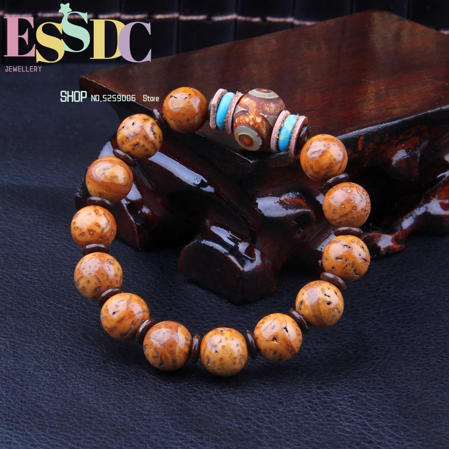 

BodhiBracelets Hand-polished Round New Tibetan Natural with Dpi Beads Rosary Bracelet Wholesale