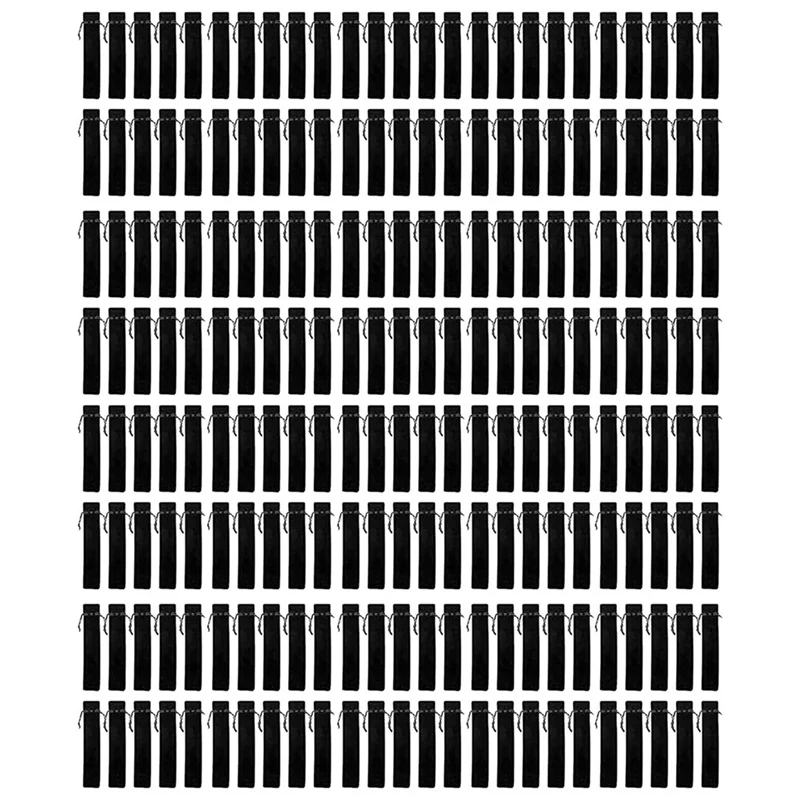 

200 Pcs Black Velvet Pen Pouch Sleeve Holder Single Pen Bag Case Pencil Bag