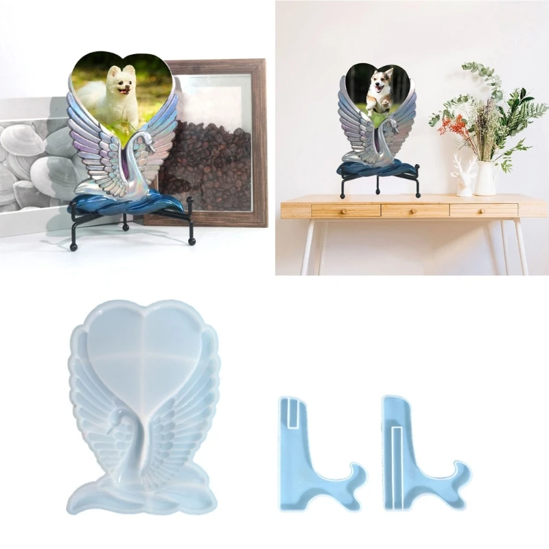 

DIY форма в форме сердца для литья смолы Cygnet сердце фоторамка силиконовая форма настенный декор с кронштейном форма домашний