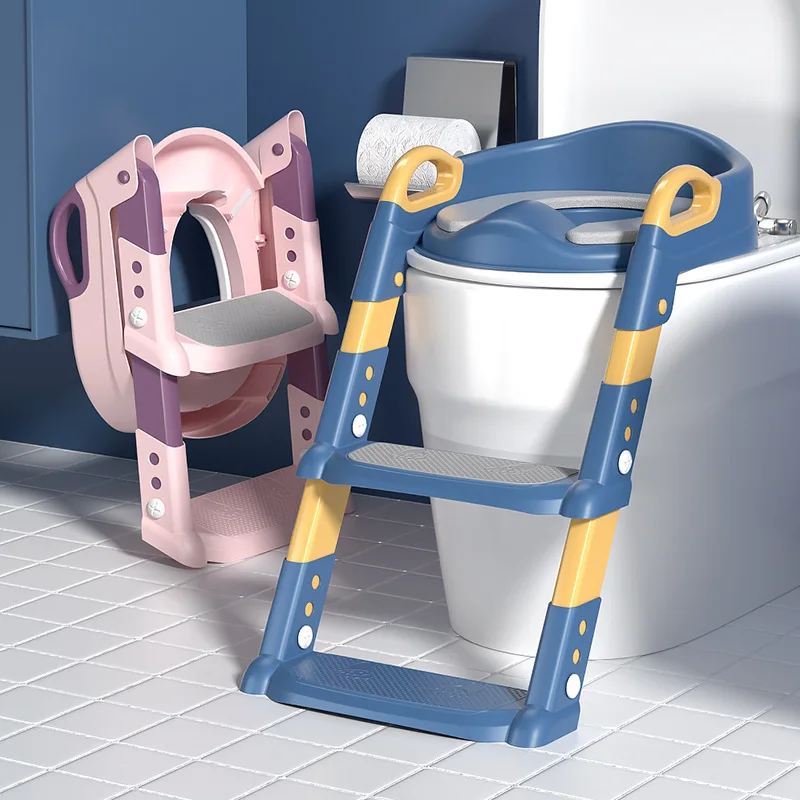 

Children's Toilet Seat Ladder Baby Toilet Seat Children's Ladder Toilet Seat Household Folding Toilet Seat Step Stool for Kids