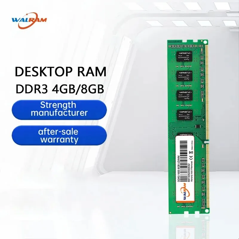 Настольная Память WALRAM DDR3 RAM 8 ГБ/4 ГБ 1600 МГц PC3 12800U Non-ECC UDIMM Без Охлаждающего Плавника