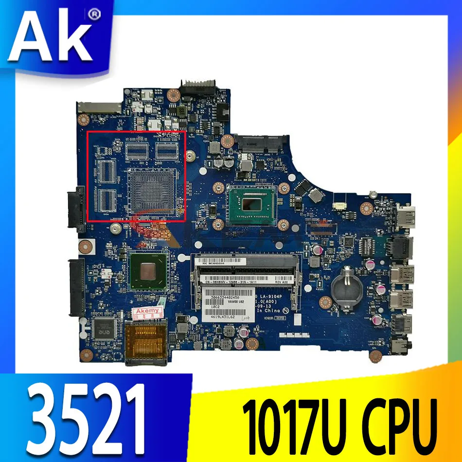 

LA-9101P VAW00 LA-9104P For DELL Inspiron 15R 2521 3521 5521 Laptop motherboard With (Pentium cpu 1017U ) 100% Test