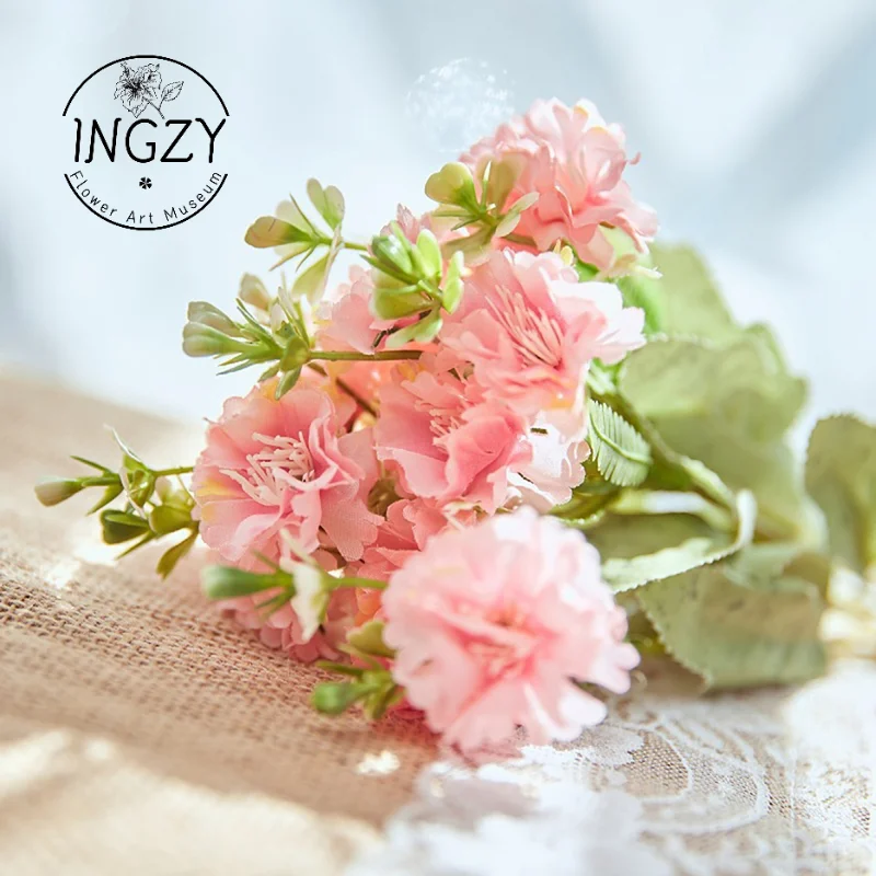 

Ingzy Acacia Chrysanthemum Dining Table Daisy Soft Texture Silk Flower 5 Forks And 15 Flowers European Colorful Chrysanthemum