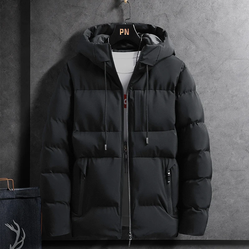 New winter cotton coat men's thickened coat cotton jacket fashion brand autumn and winter hooded short work clothes bread down c
