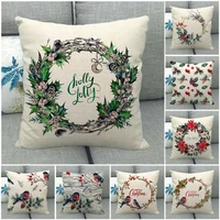 18 christmas cushion cover pillow case cotton linen xmas home sofa throw decor