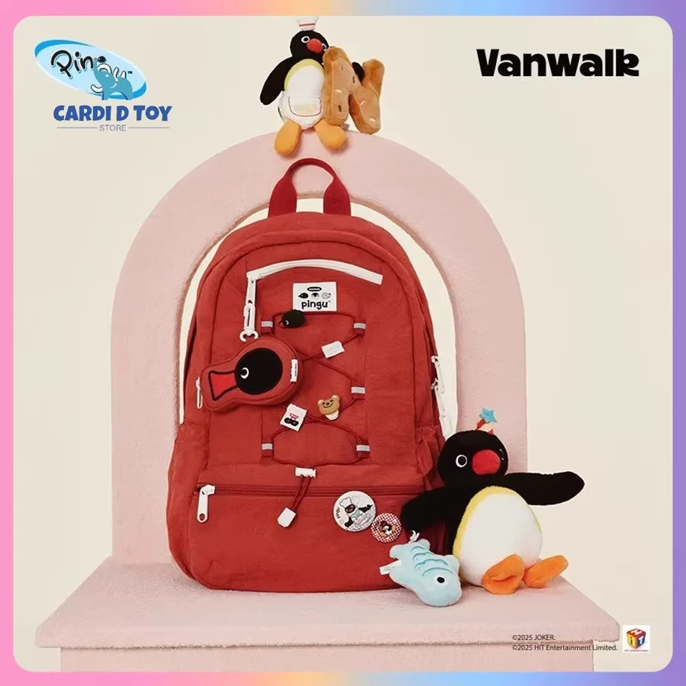 Фото Оригинальный новый Vanwalk Pingu Penguin школьный рюкзак большой вместимости рюкзак Pingu модель пингвина обратно в школу подарок на сезон №1